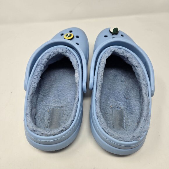 Crocs mens size 11 light blue calcite classic lined clog golf jibbitz shoes